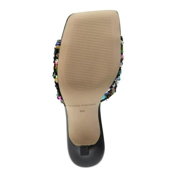 NWT MARC FISHER Women's Danria Sequin Stiletto Heel Sandals Dress Slip-on Heels - Picture 6 of 8